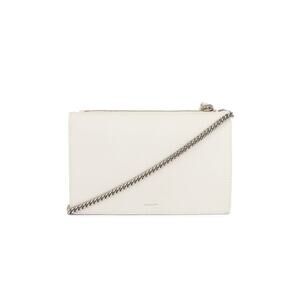Allsaints 'Fetch' White Pebbled Leather Chain Crossbody Wallet